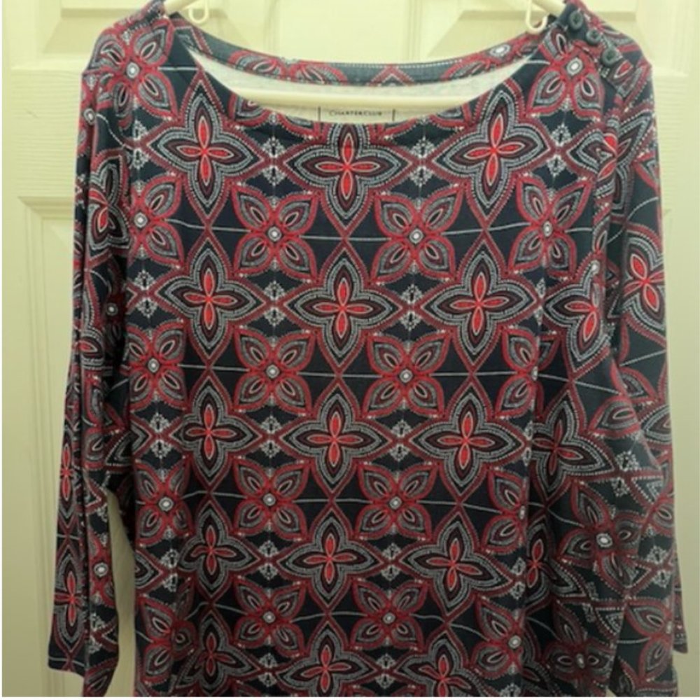 Charter Club Pima Cotton Top 3/4 sleeves size 2X